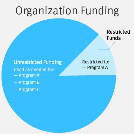 Restricted funds make up a part of your organization’s total funding and can only be used for specific purposes.