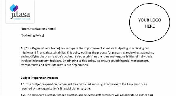 Budgeting Policy Template screenshot