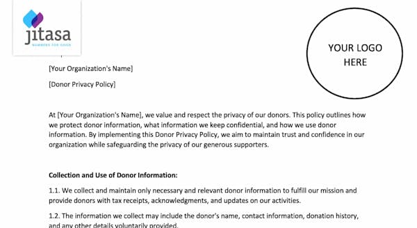 Donor Privacy Policy Template screenshot