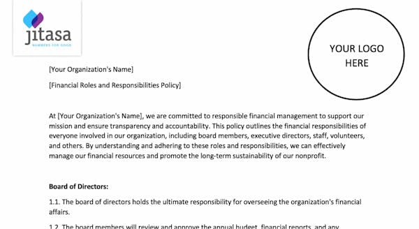 Financial Responsibility Policy Template screenshot