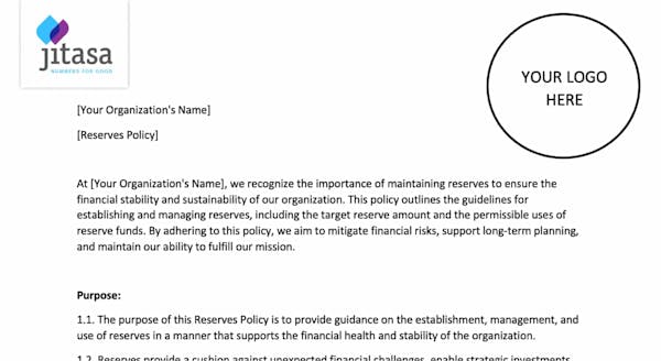 Nonprofit Reserves Policy Template screenshot