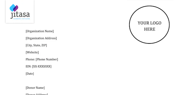 Year-End Donation Summary Template screenshot